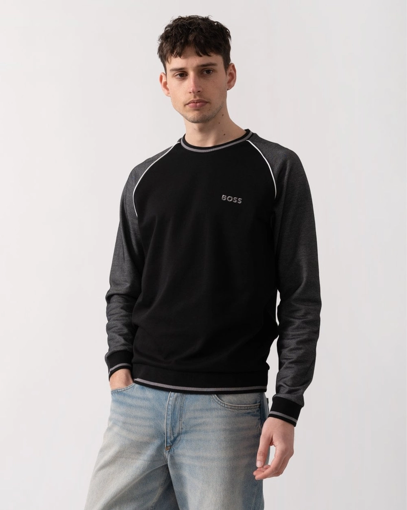 Hugo Boss Mens Loungewear Tracksuit Sweatshirt With Contrast Piping